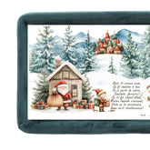 Tava mot fete/baieti, aniversare 1 an, Mos Craciun si Elfi, catifea verde, 7 piese, 34x25 cm, REC5011/32